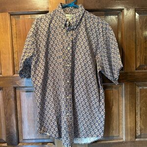 Natural Issue Vintage 90's Geometric Short Sleeve Button Down Shirt Men's Medium
